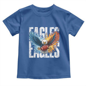 Eagles Football Toddler T Shirt Patriotic Eagle American Flag Gift TS12 Royal Blue Print Your Wear