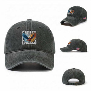 EF Lover Patriotic Eagle American Flag Gift Washed Cotton Baseball Cap TS12 Washed Cap Universal Fit Dark Green Print Your Wear