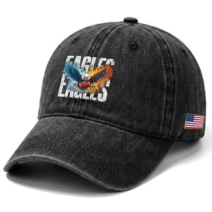 EF Lover Patriotic Eagle American Flag Gift Washed Cotton Baseball Cap TS12 Print Your Wear