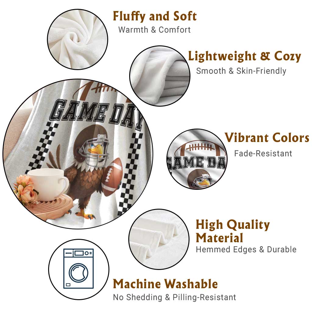 Eagle Football Throw Blanket Game Day Humor Gift TS12 Print Your Wear