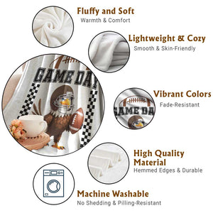 Eagle Football Throw Blanket Game Day Humor Gift TS12 Print Your Wear