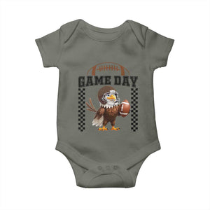 Eagle Football Baby Onesie Game Day Humor Gift TS12 Military Green Print Your Wear