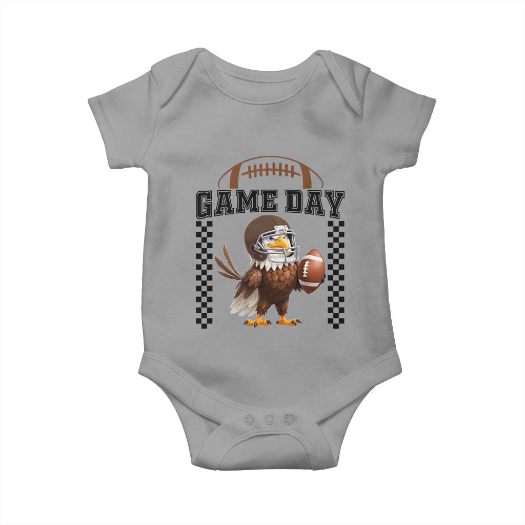 Eagle Football Baby Onesie Game Day Humor Gift TS12 Sport Gray Print Your Wear