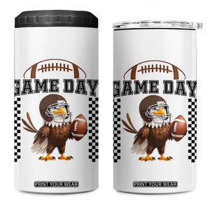 Eagle Football 4 in 1 Can Cooler Tumbler Game Day Humor Gift TS12 One Size: 16 oz White Print Your Wear
