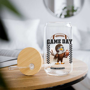 Eagle Football Glass Can Game Day Humor Gift TS12 Print Your Wear