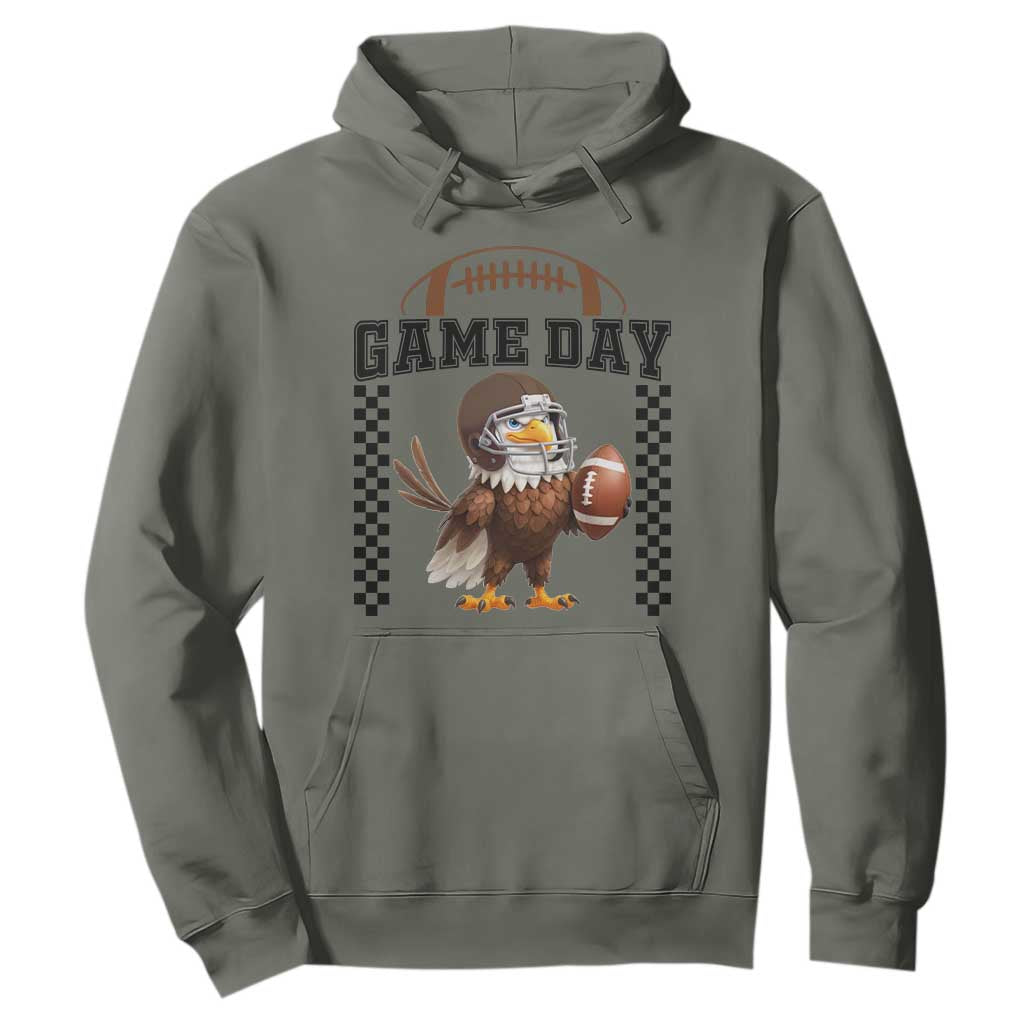 Eagle Football Hoodie Game Day Humor Gift TS12 Military Green Print Your Wear