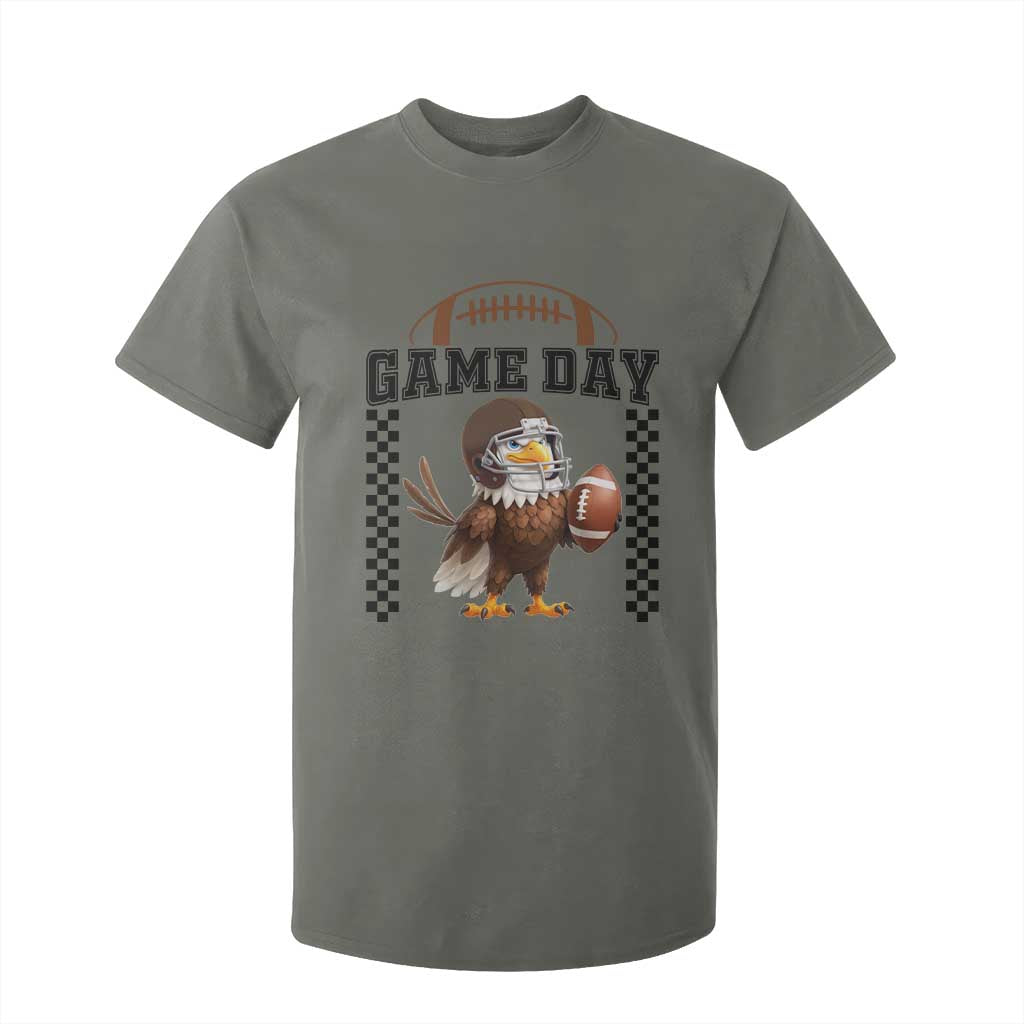 Eagle Football T Shirt For Kid Game Day Humor Gift TS12 Military Green Print Your Wear