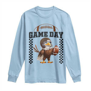 Eagle Football Long Sleeve Shirt Game Day Humor Gift TS12 Light Blue Print Your Wear