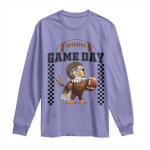 Eagle Football Long Sleeve Shirt Game Day Humor Gift TS12 Violet Print Your Wear