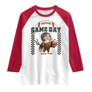 Eagle Football Raglan Shirt Game Day Humor Gift TS12 White Red Print Your Wear