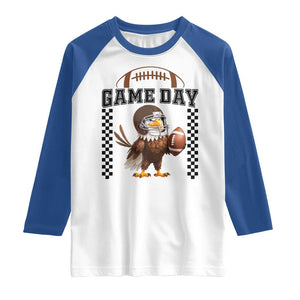 Eagle Football Raglan Shirt Game Day Humor Gift TS12 White Royal Print Your Wear