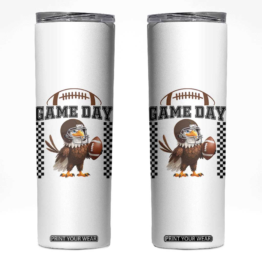Eagle Football Skinny Tumbler Game Day Humor Gift TS12 White Print Your Wear