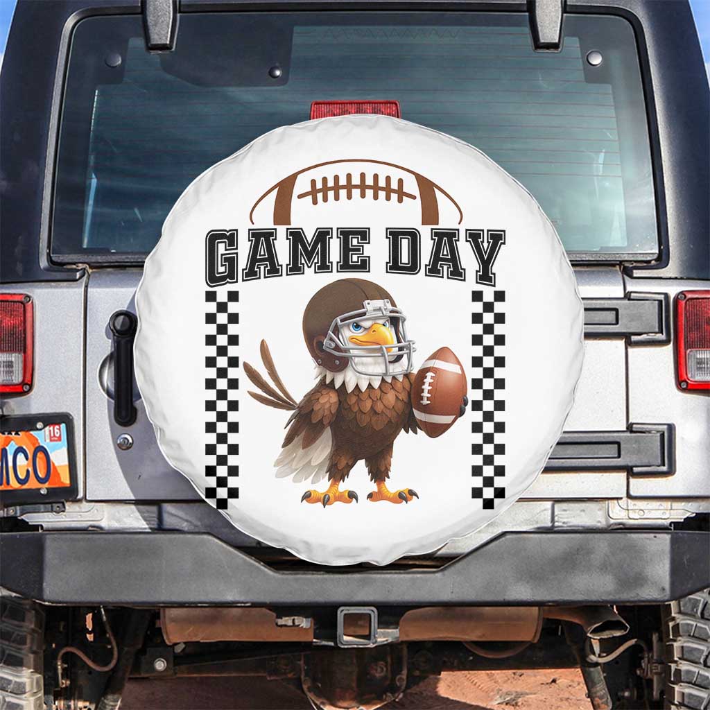 Eagle Football Spare Tire Cover Game Day Humor Gift TS12 No hole White Print Your Wear