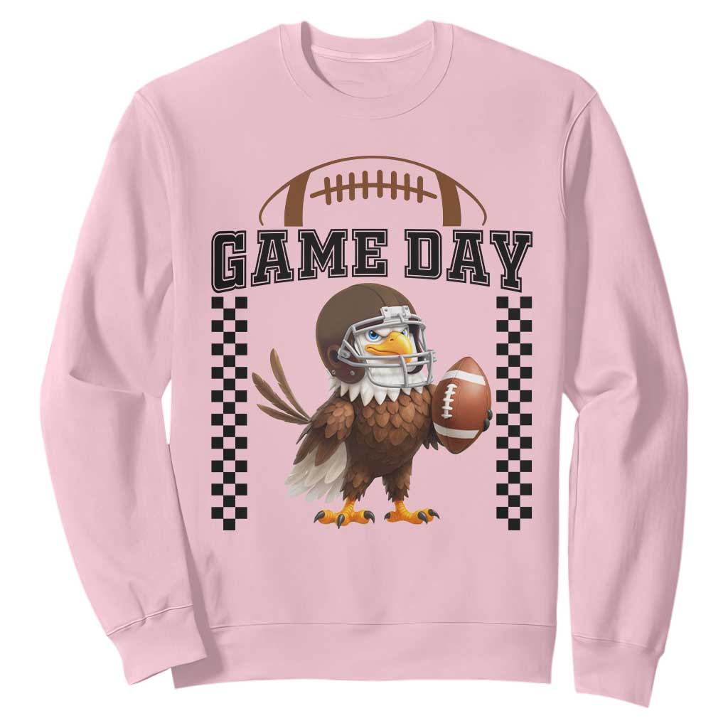 Eagle Football Sweatshirt Game Day Humor Gift TS12 Light Pink Print Your Wear