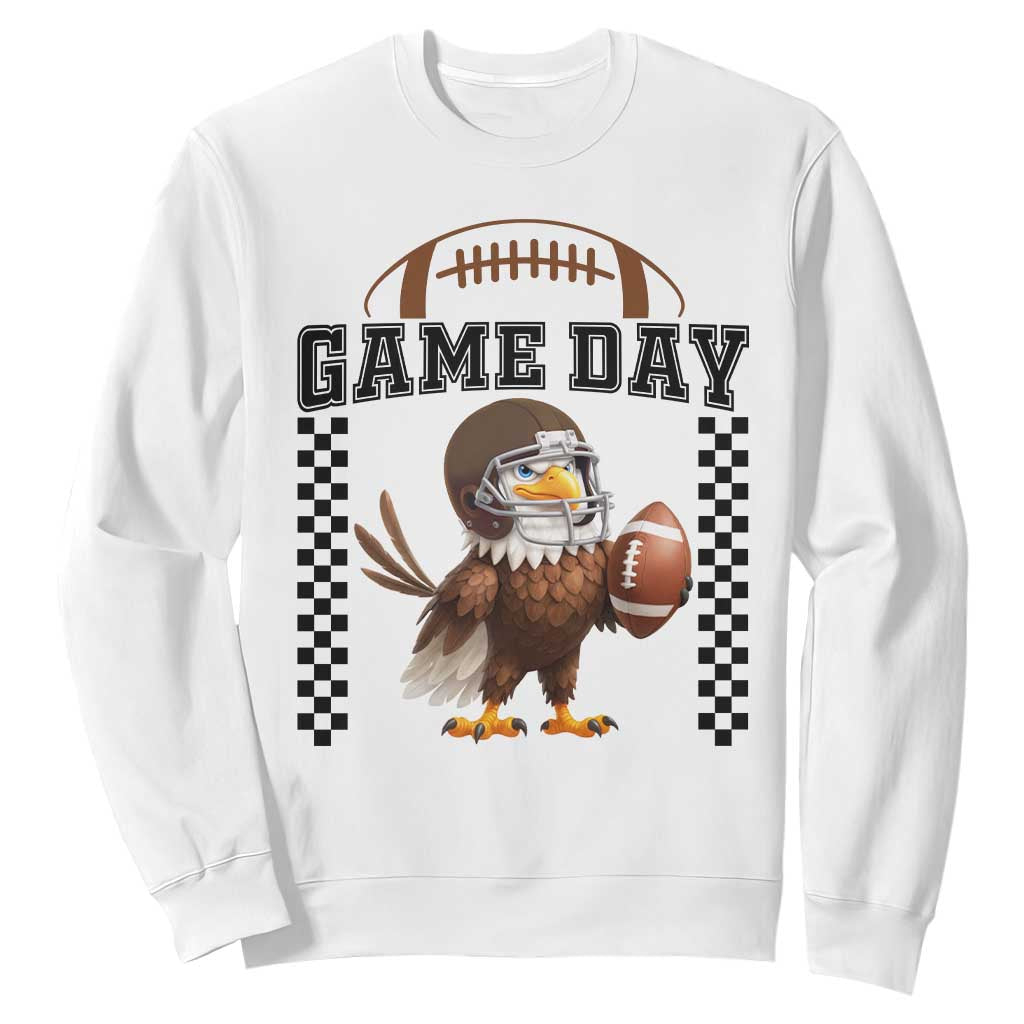 Eagle Football Sweatshirt Game Day Humor Gift TS12 White Print Your Wear