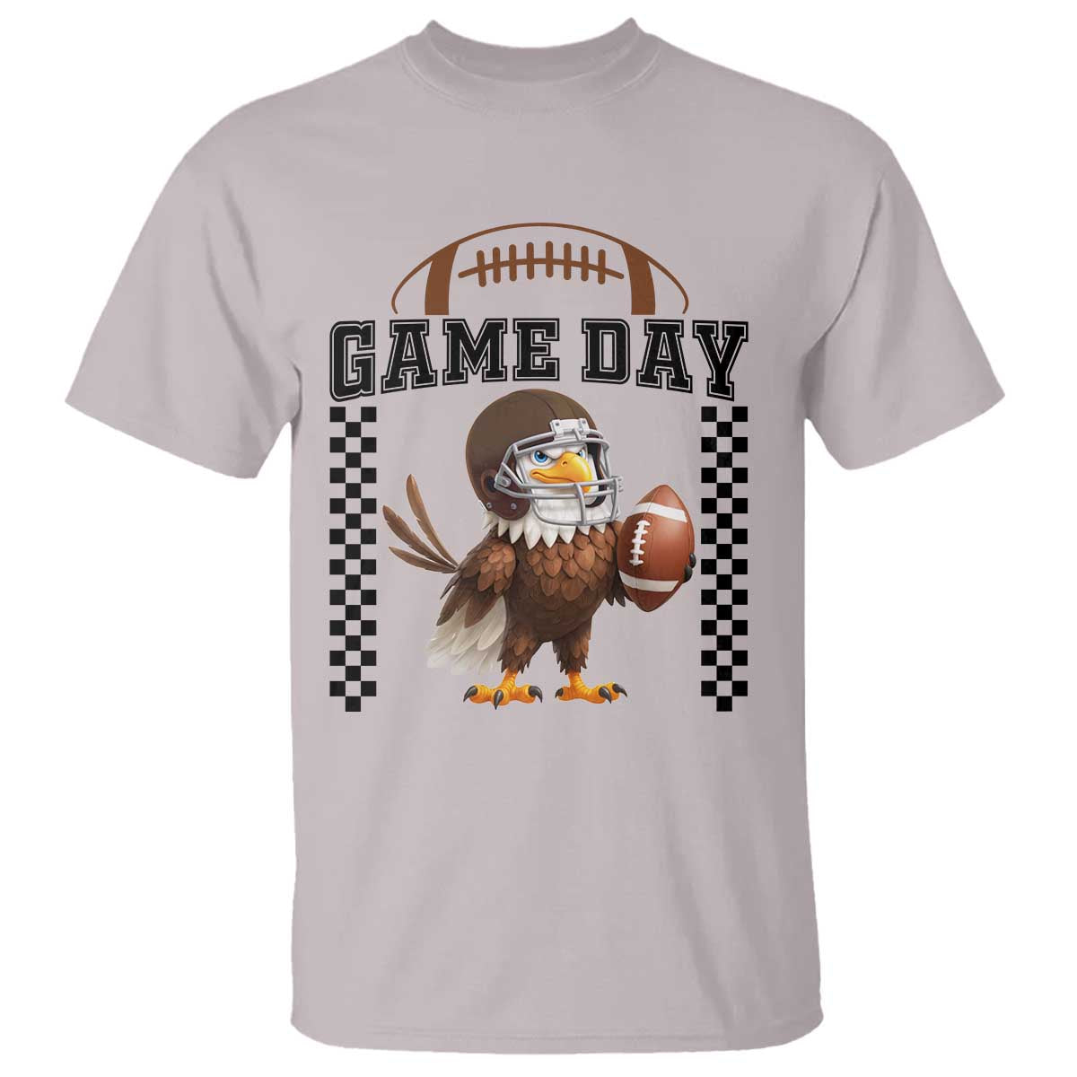 Eagle Football T Shirt Game Day Humor Gift TS12 Ice Gray Print Your Wear