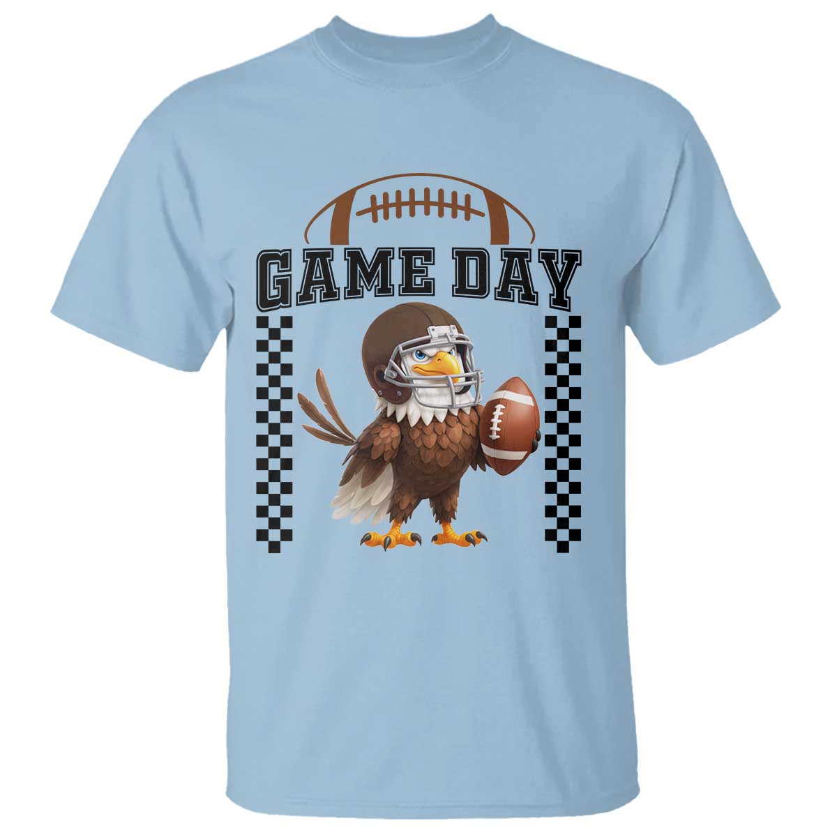 Eagle Football T Shirt Game Day Humor Gift TS12 Light Blue Print Your Wear