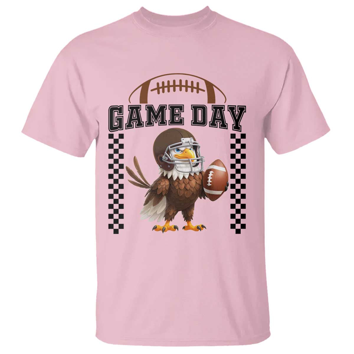 Eagle Football T Shirt Game Day Humor Gift TS12 Light Pink Print Your Wear