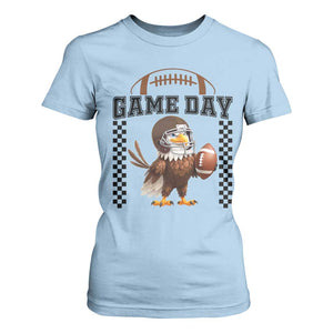 Eagle Football T Shirt For Women Game Day Humor Gift TS12 Light Blue Print Your Wear