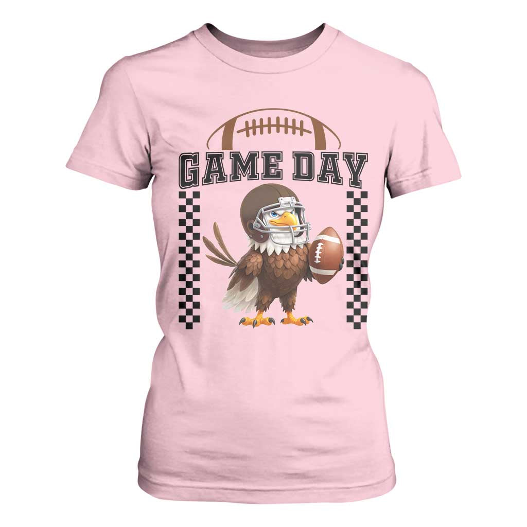 Eagle Football T Shirt For Women Game Day Humor Gift TS12 Light Pink Print Your Wear