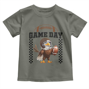 Eagle Football Toddler T Shirt Game Day Humor Gift TS12 Military Green Print Your Wear
