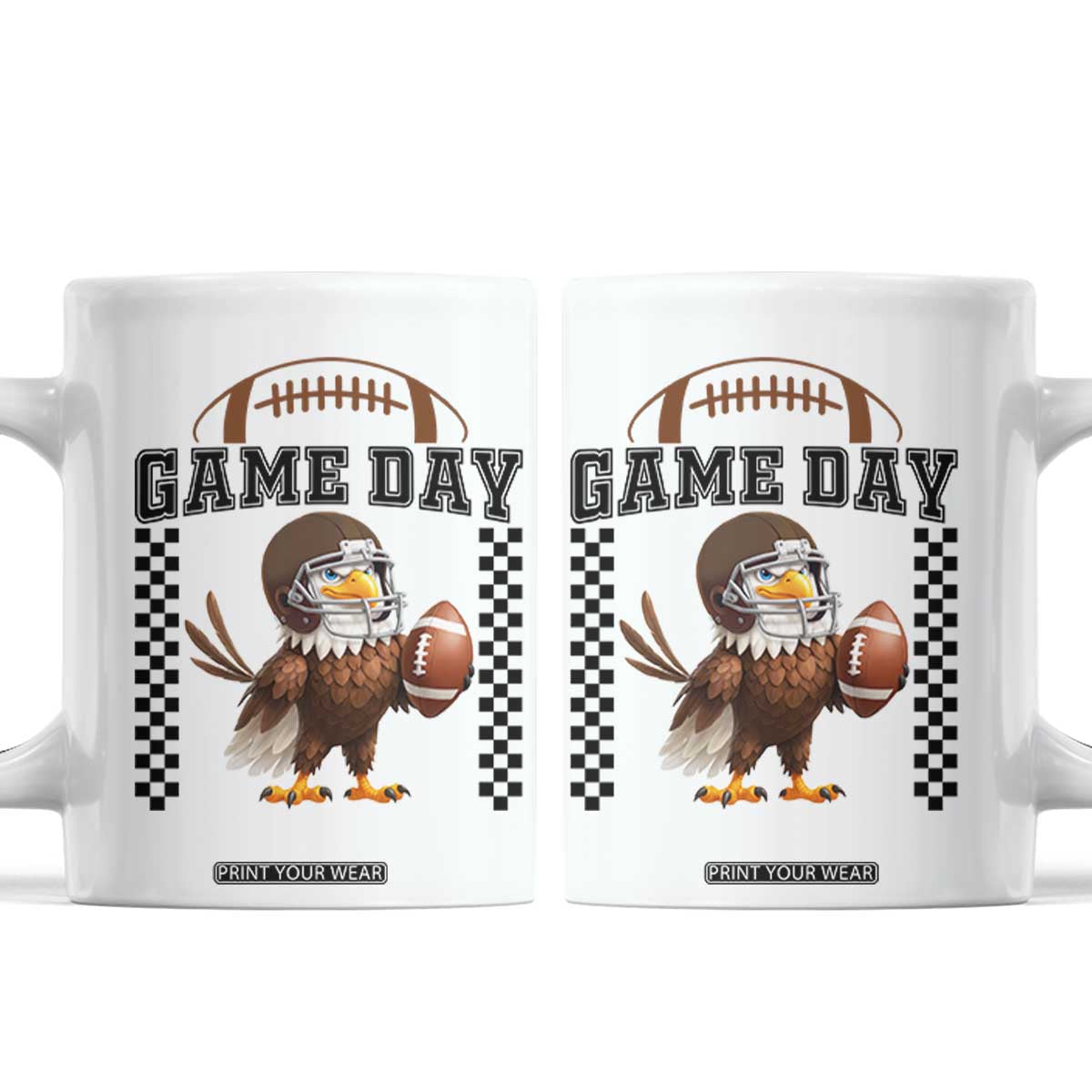 Eagle Football Coffee Mug Game Day Humor Gift TS12 White Print Your Wear