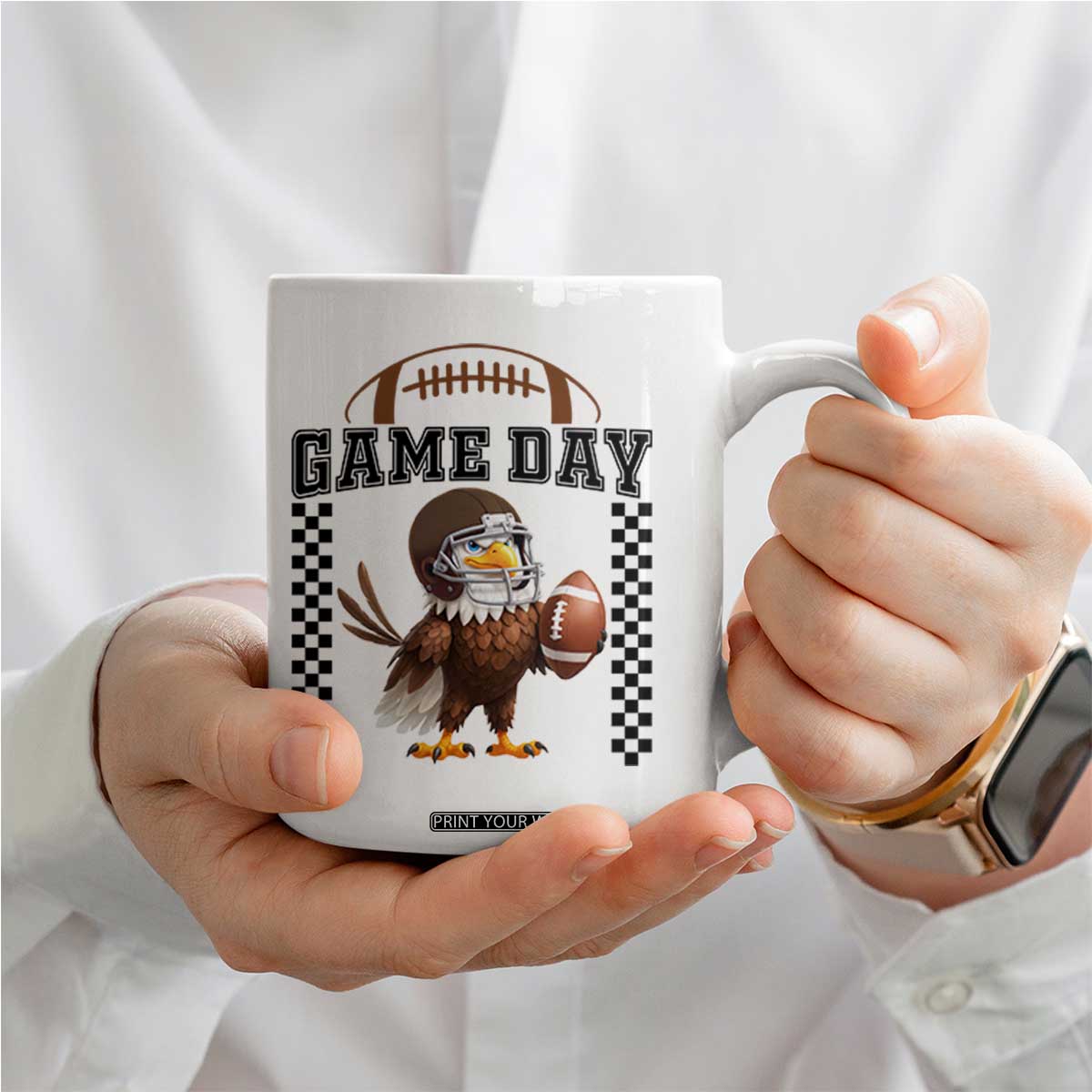 Eagle Football Coffee Mug Game Day Humor Gift TS12 Print Your Wear