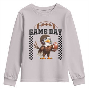 Eagle Football Youth Sweatshirt Game Day Humor Gift TS12 Ice Gray Print Your Wear