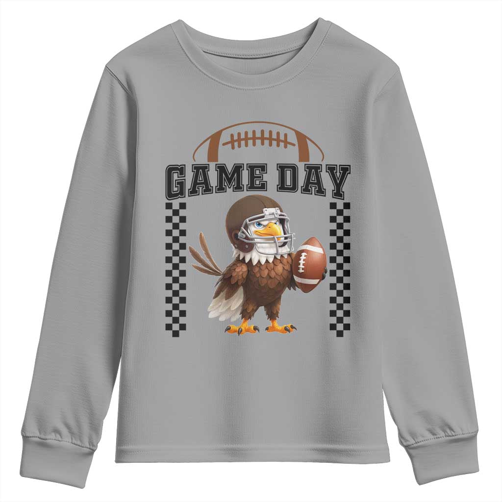 Eagle Football Youth Sweatshirt Game Day Humor Gift TS12 Sport Gray Print Your Wear