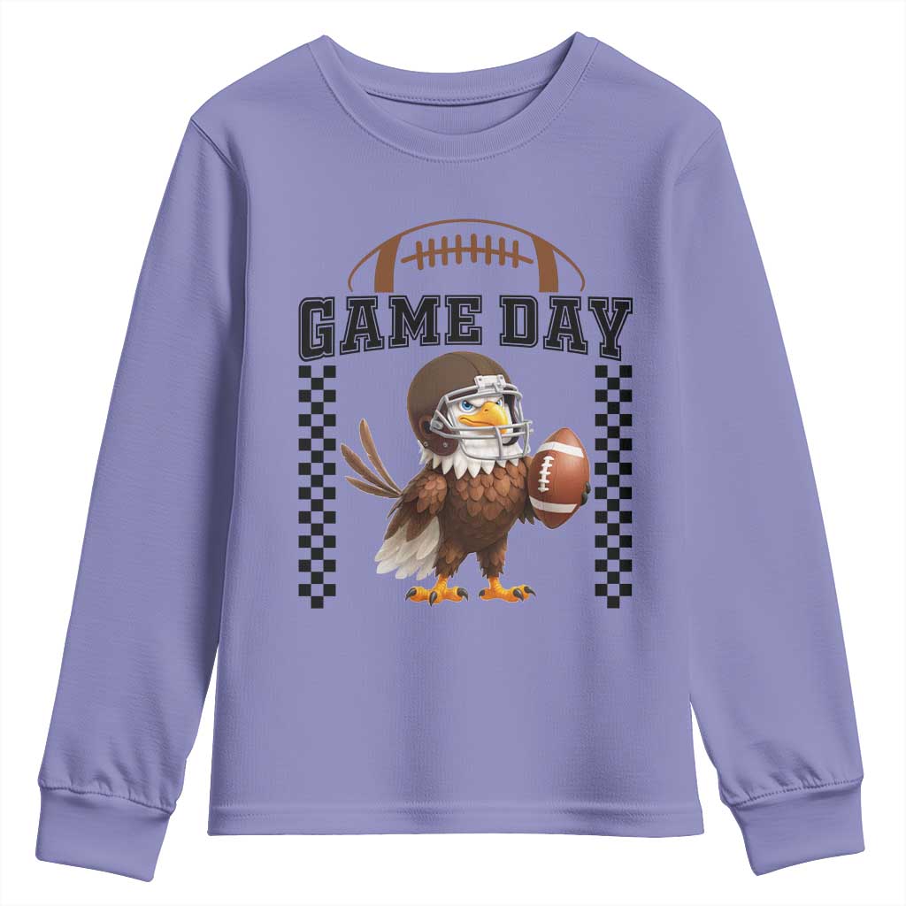Eagle Football Youth Sweatshirt Game Day Humor Gift TS12 Violet Print Your Wear