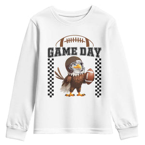 Eagle Football Youth Sweatshirt Game Day Humor Gift TS12 White Print Your Wear