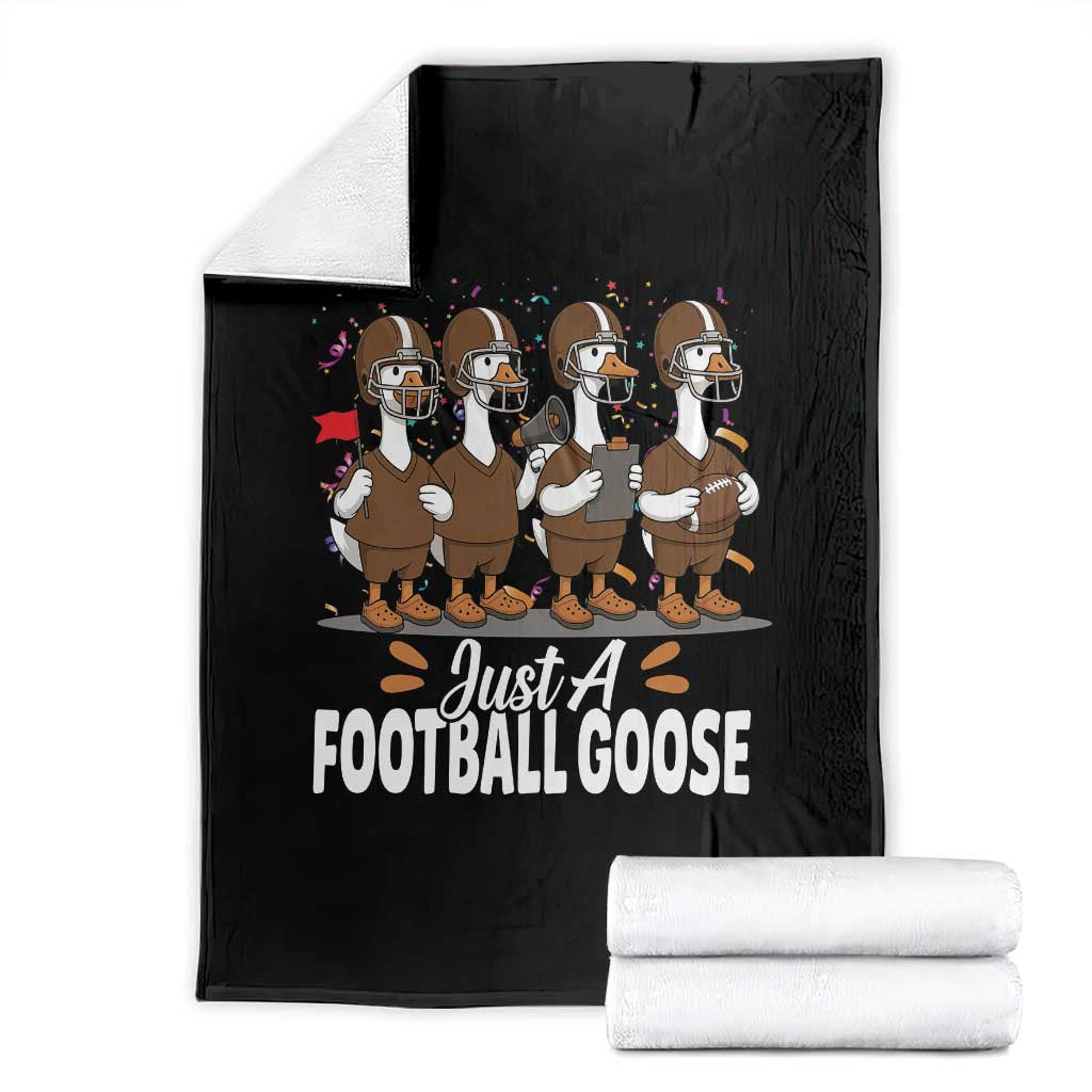 Just A Football Goose Throw Blanket Animal Sports Fan Gift TS12 Black Print Your Wear