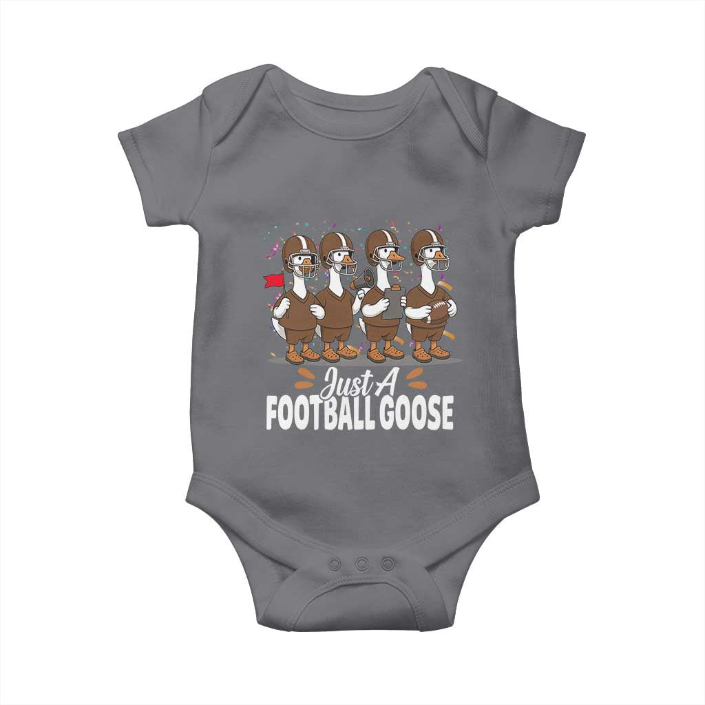 Just A Football Goose Baby Onesie Animal Sports Fan Gift TS12 Charcoal Print Your Wear