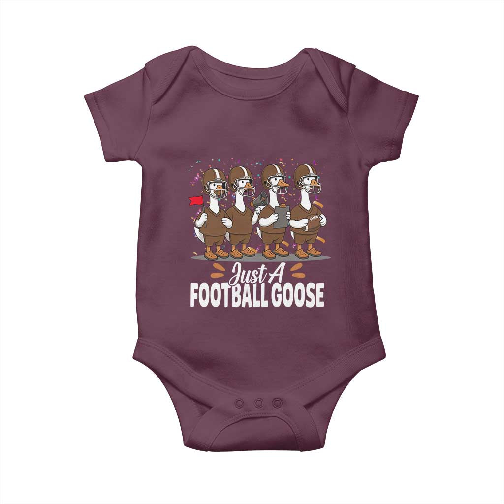 Just A Football Goose Baby Onesie Animal Sports Fan Gift TS12 Maroon Print Your Wear