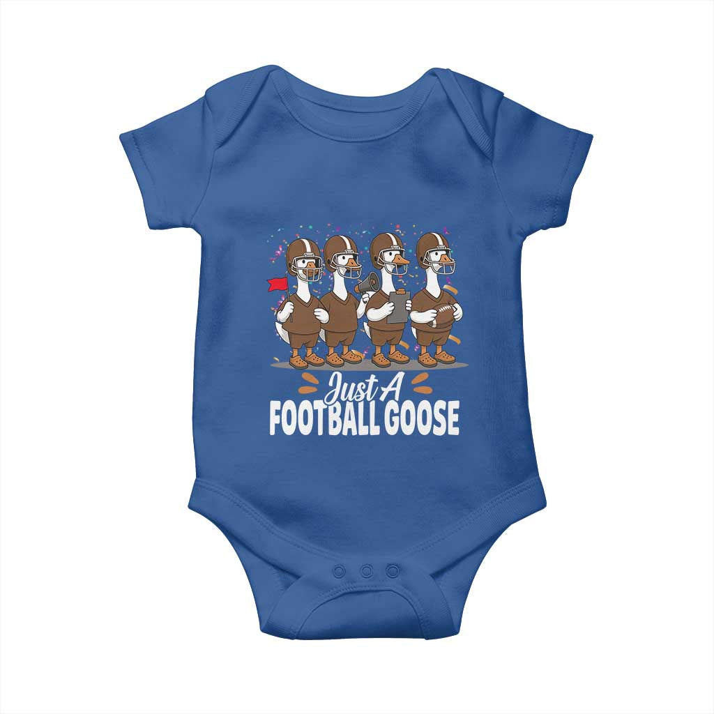 Just A Football Goose Baby Onesie Animal Sports Fan Gift TS12 Royal Blue Print Your Wear