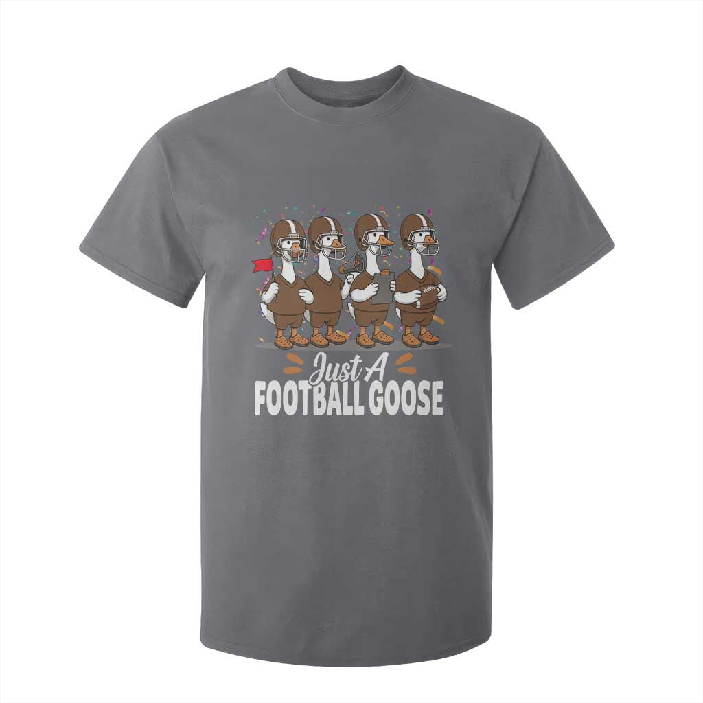 Just A Football Goose T Shirt For Kid Animal Sports Fan Gift TS12 Charcoal Print Your Wear