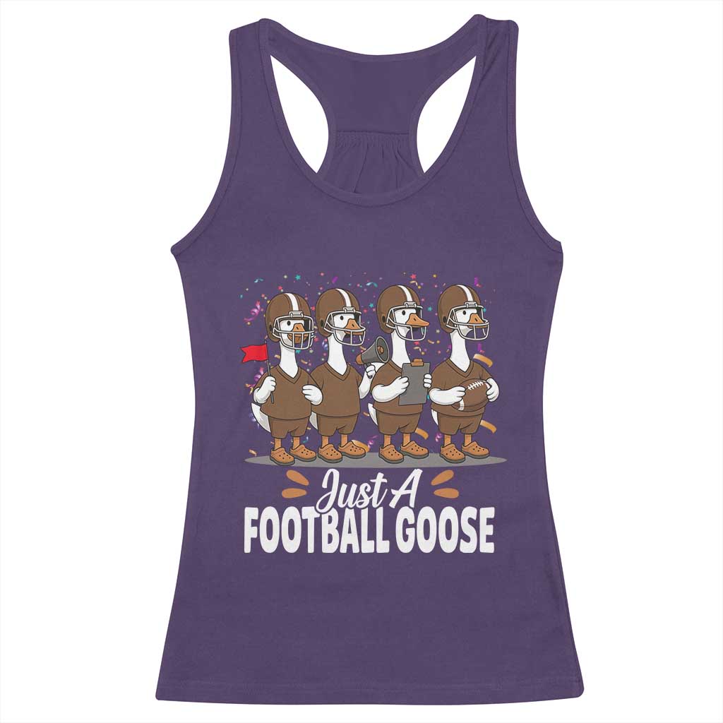 Just A Football Goose Racerback Tank Top Animal Sports Fan Gift TS12 Purple Print Your Wear
