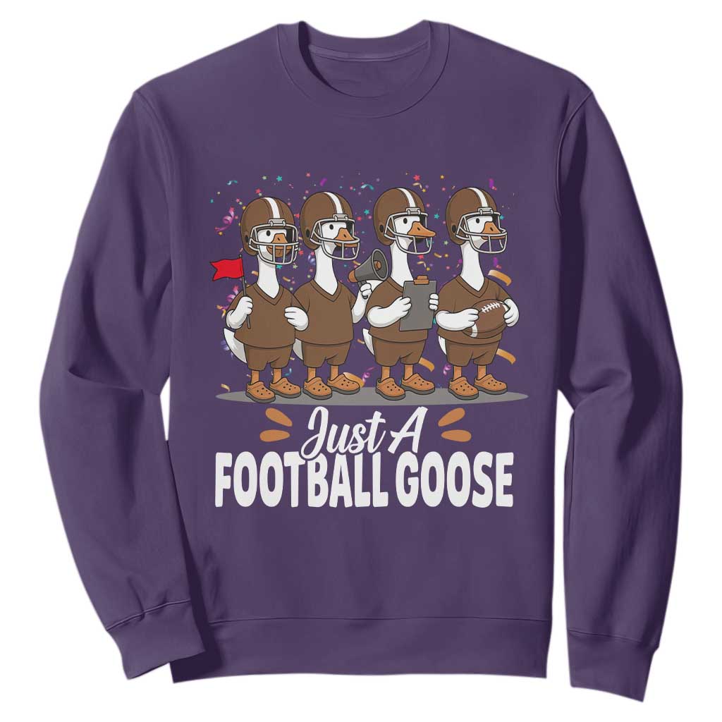 Just A Football Goose Sweatshirt Animal Sports Fan Gift TS12 Purple Print Your Wear