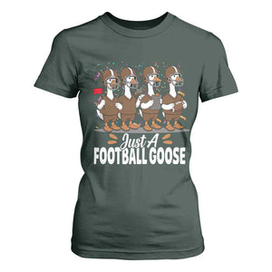 Just A Football Goose T Shirt For Women Animal Sports Fan Gift TS12 Dark Forest Green Print Your Wear