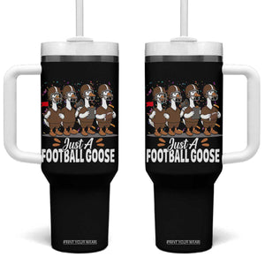 Just A Football Goose Tumbler With Handle Animal Sports Fan Gift TS12 One Size: 40 oz Black Print Your Wear