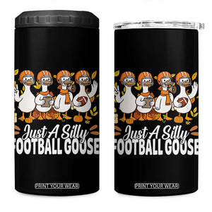 Just A Silly Football 4 in 1 Can Cooler Tumbler Animal Sports Fan Gift TS12 One Size: 16 oz Black Print Your Wear