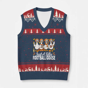 Just A Silly Football V-Neck Knit Sweater Vest Animal Sports Fan Gift TS12 Navy Red Print Your Wear