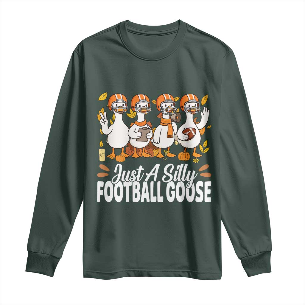 Just A Silly Football Long Sleeve Shirt Animal Sports Fan Gift TS12 Dark Forest Green Print Your Wear
