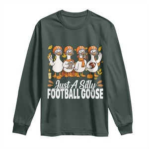 Just A Silly Football Long Sleeve Shirt Animal Sports Fan Gift TS12 Dark Forest Green Print Your Wear