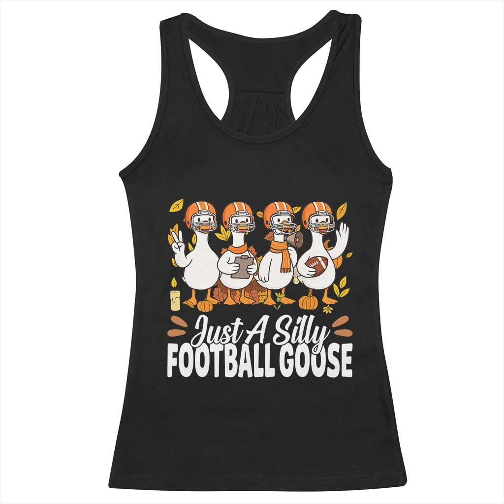 Just A Silly Football Racerback Tank Top Animal Sports Fan Gift - Print Your Wear