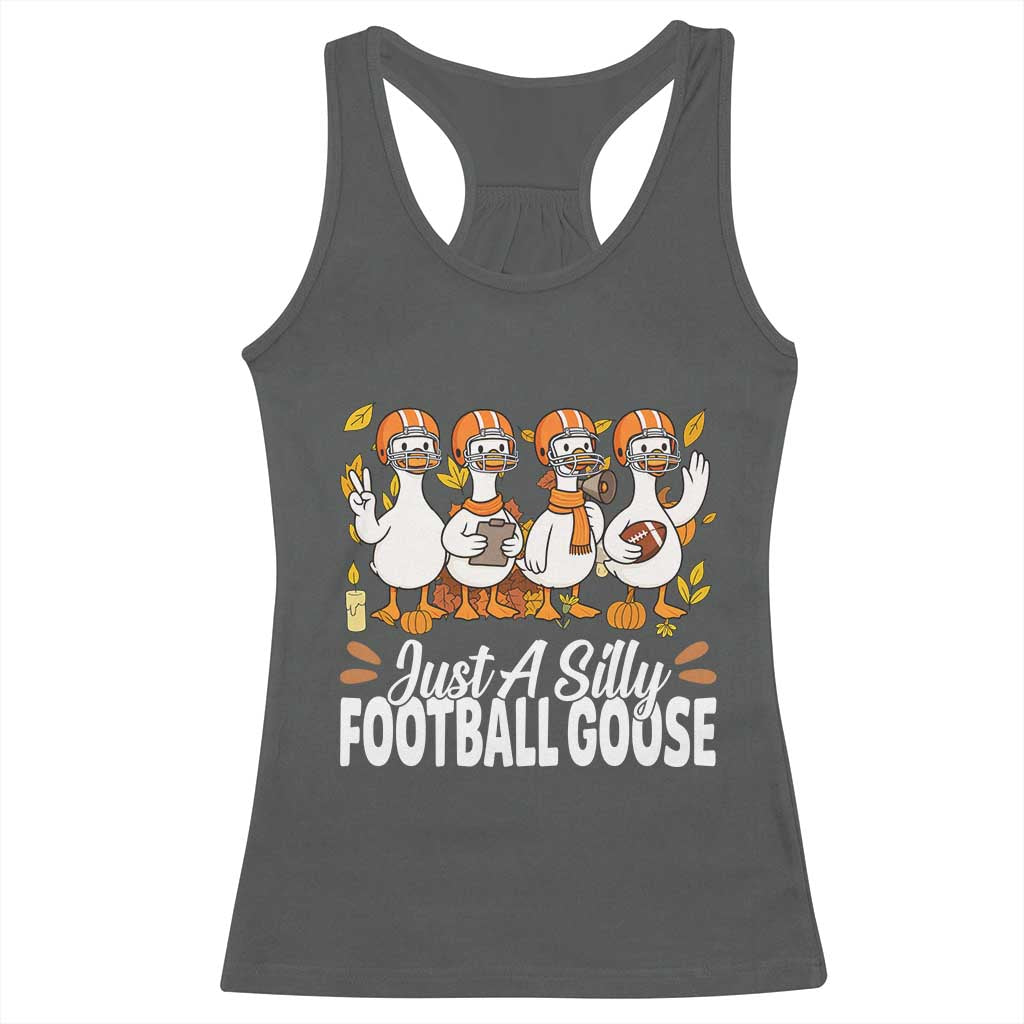 Just A Silly Football Racerback Tank Top Animal Sports Fan Gift TS12 Dark Heather Print Your Wear