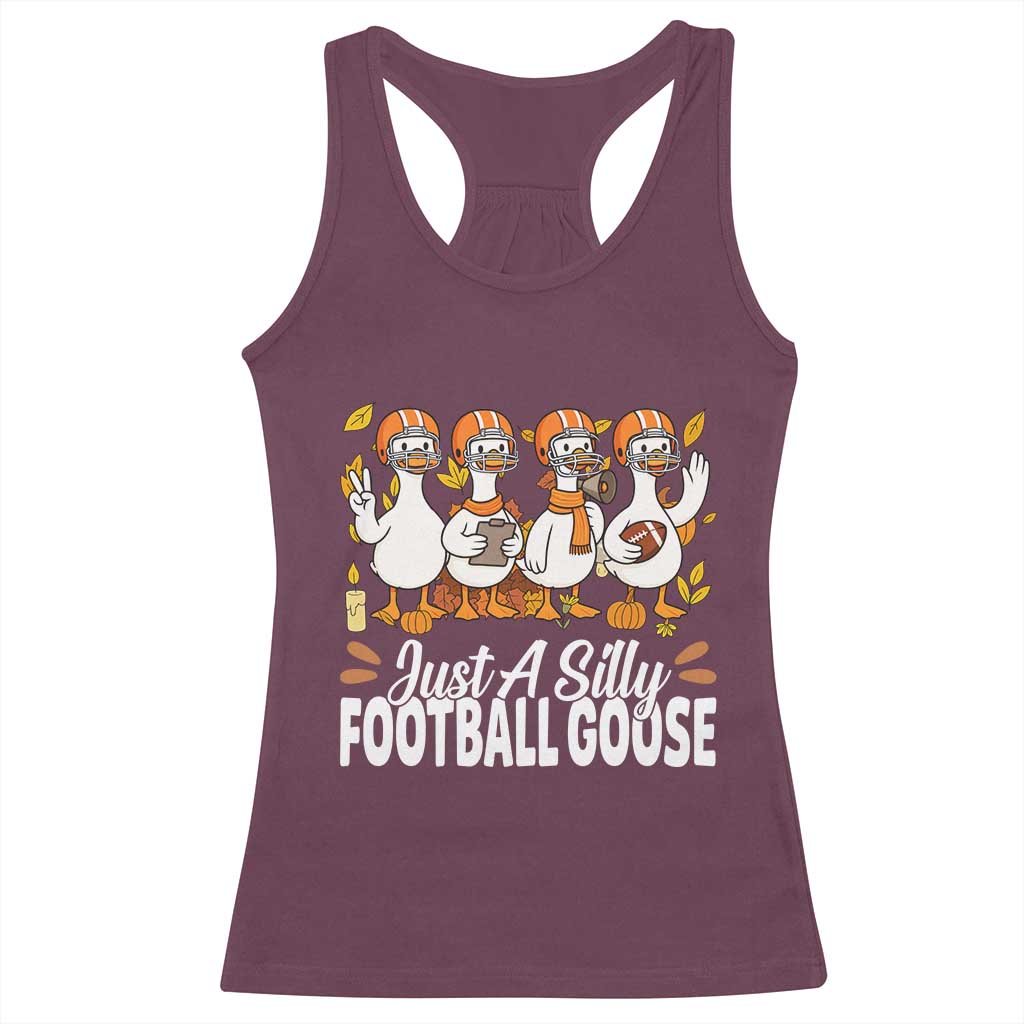 Just A Silly Football Racerback Tank Top Animal Sports Fan Gift TS12 Maroon Print Your Wear