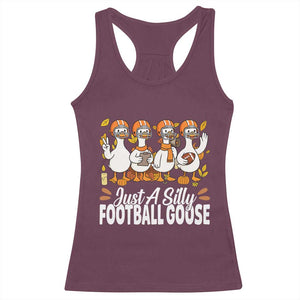 Just A Silly Football Racerback Tank Top Animal Sports Fan Gift TS12 Maroon Print Your Wear