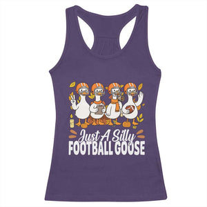 Just A Silly Football Racerback Tank Top Animal Sports Fan Gift - Print Your Wear