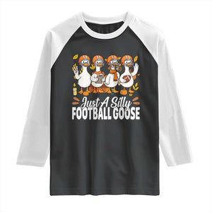 Just A Silly Football Raglan Shirt Animal Sports Fan Gift TS12 Black White Print Your Wear
